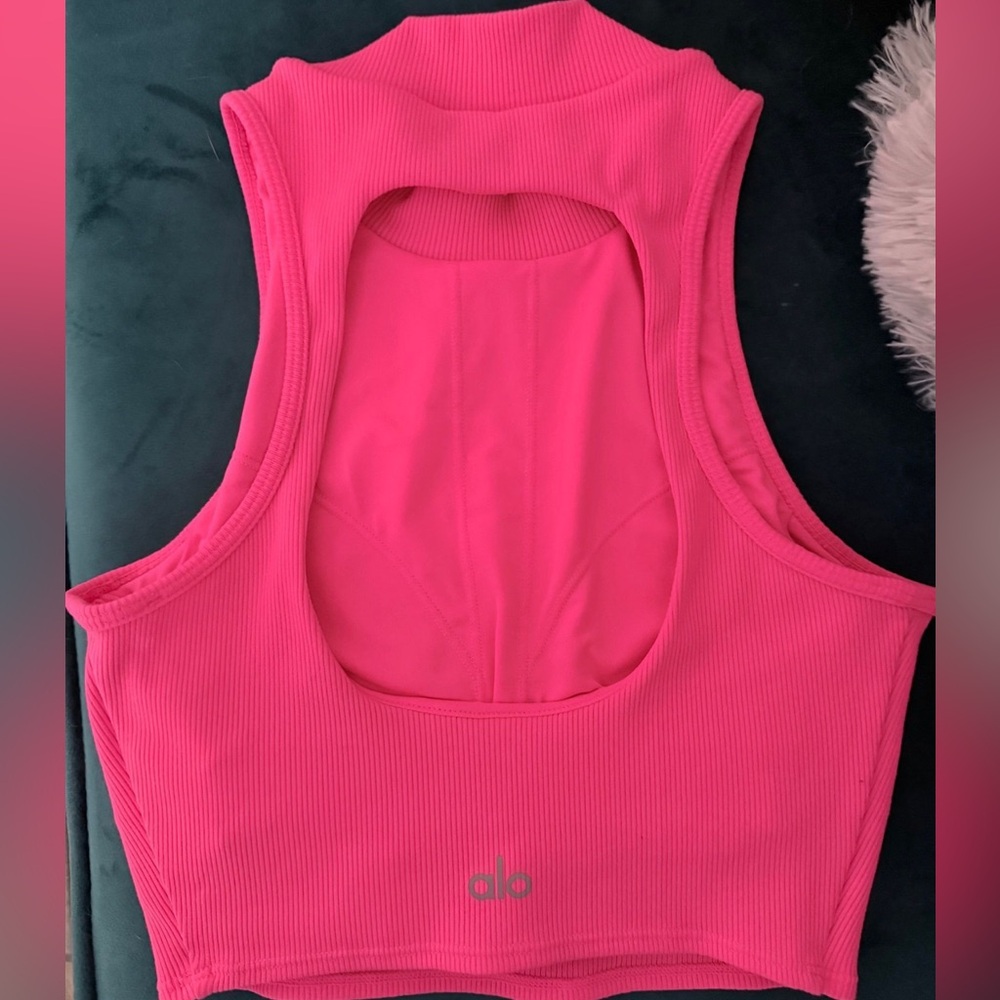 Pink Coral Alo Goddess Ribbed Tank 💕